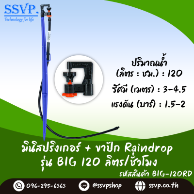 มินิสปริงเกอร์ RainDrop รุ่น BIG + ขาปัก บรรจุ 10 ตัว