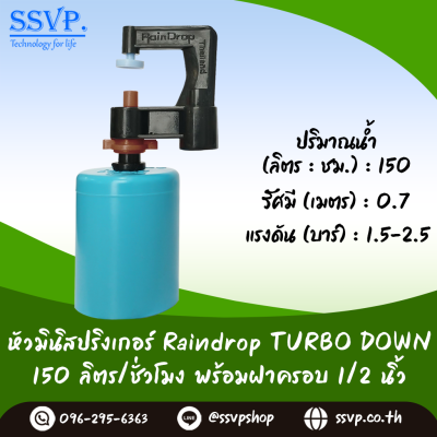 มินิสปริงเกอร์ RainDrop รุ่น TURBO DOWN พร้อมฝาครอบ PVC ขนาด 1/2 นิ้ว บรรจุ 10 ตัว