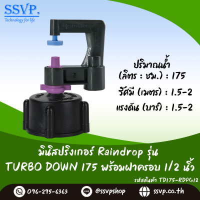 มินิสปริงเกอร์ RainDrop รุ่น TURBO DOWN พร้อมฝาครอบเกลียวใน 1/2 นิ้ว บรรจุ 10 ตัว