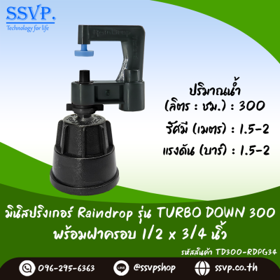 มินิสปริงเกอร์ RainDrop รุ่น TURBO DOWN พร้อมฝาครอบเกลียวใน 1/2 x 3/4 นิ้ว บรรจุ 10 ตัว
