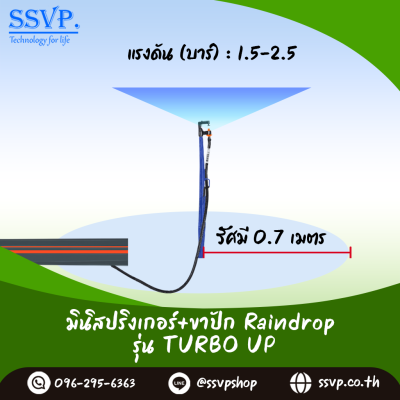 มินิสปริงเกอร์ RainDrop รุ่น TURBO UP + ขาปัก บรรจุ 10 ตัว