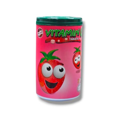 Vitamin C 100 mg 1000เม็ด รสสตรอเบอรี่