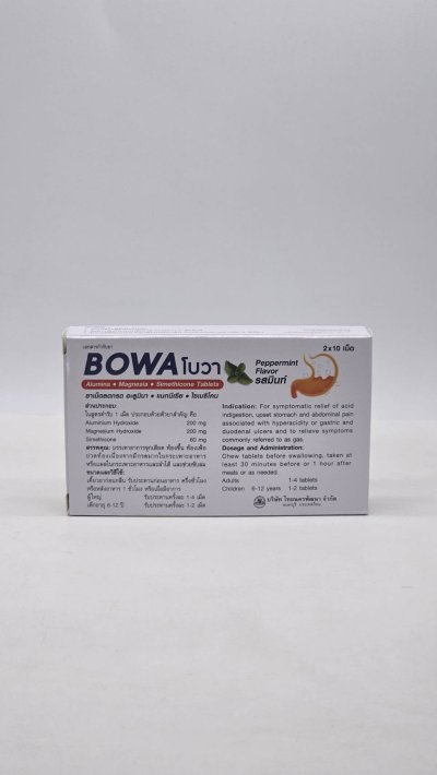 BOWA Antacid Tablets Mint Flavor (20 Tablet x 3 Box)