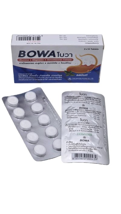 BOWA Antacid Tablets Mint Flavor (20 Tablet x 3 Box)
