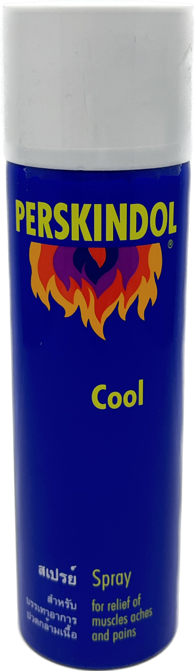 PERSKINDOL Cool SPRAY สเปรย์บรรเทาอาการปวด ขวดสีน้ำเงิน สูตร เย็น PERSKINDOL Cool SPRAY สเปรย์บรรเทาอาการปวด ขวดสีน้ำเงิน สูตร เย็น