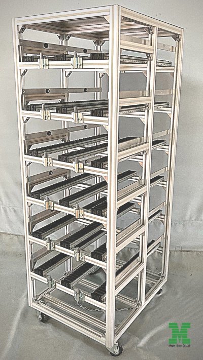 Aluminium WIP storage Cart for Electronic Parts / รถเข็นบรรจุชิ้นงานอิเล็กทรอนิกส์