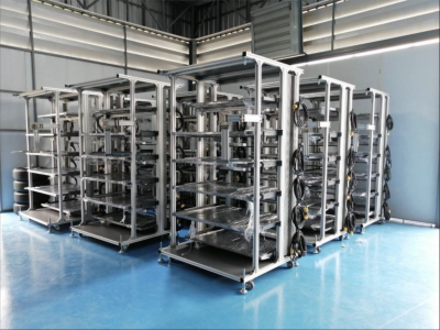 Aluminium Profile Rack for product transfer/ ชั้นวางของอลูมิเนียมเคลื่อนที่ได้