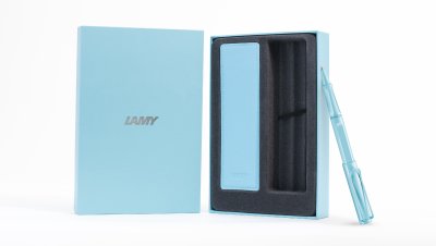 LAMY Box Set Pouch safari rollerball pen aquasky