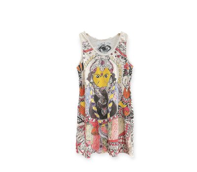 Ganesha Hindu God Elephant Tunic Dress Yoga Mirror Thailand M