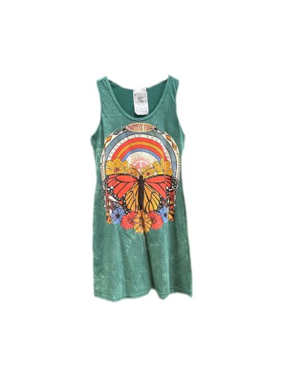 Tunic Women Dress Notime Brand Butterfly Flower Cotton M