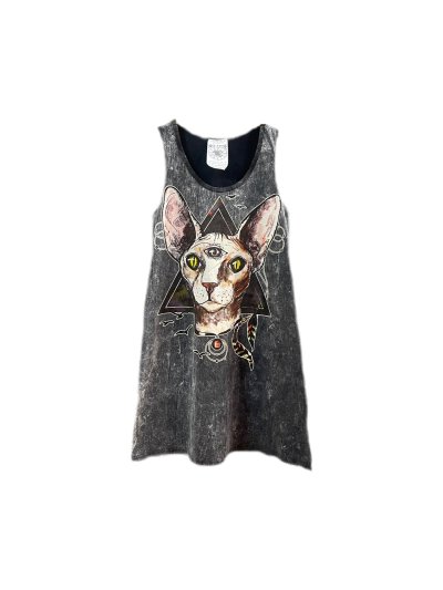 Sphynx cat Women Dress Tunic No time Brand Cotton M