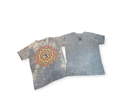 Men T Shirt Om Ohm Hindu Mandala Yoga Peace Cotton No Time M-L