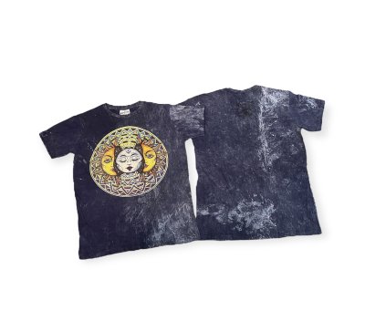 Men T Shirt Moon Sun Universe Yoga Meditation Cotton No Time M-L