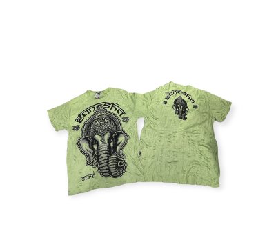 Lord Ganesha Men T Shirt Hindu Yoga Cotton Tee Sure Design Thailand M-L