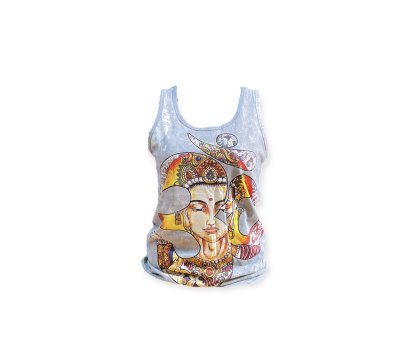 Om Beautiful Face Women Tank Top Shirt Yoga Thailand No Time Cotton S