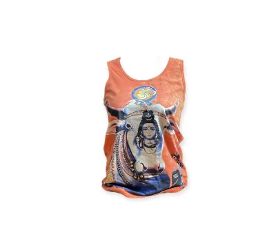 Shiva Motif Women Tank Top Hindu God Yoga Cotton No Time S