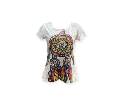 Dream Catcher Yoga Women T Shirt Eye Yoga Cotton Mirror M