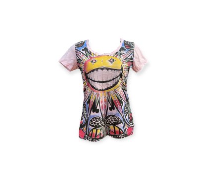 Happy Funny Smile Sunflower Women T Shirt Mirror Cotton M