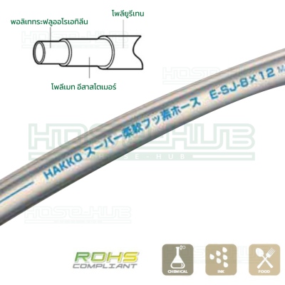 E SJ Flexible Fluorine (ETFE) Resin Tubing Clear ท่อทนสารเคมี หมึกและน้ำมัน