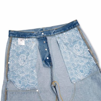 [ Pre-Order] - Indigoskin Double Knee Denim Washed Pant