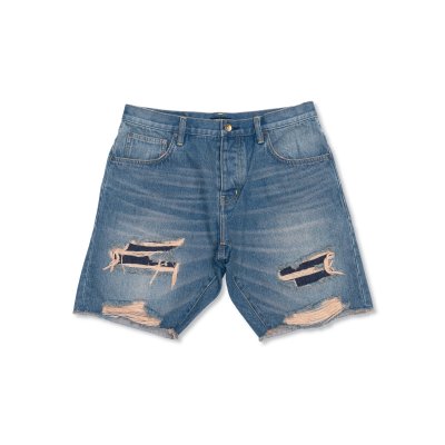 Pre-Indigoskin Washed Denim Shorts “Nippon Siam” Destroyer