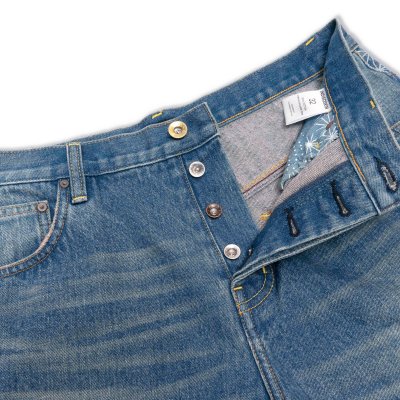 Pre-Indigoskin Washed Denim Shorts “Nippon Siam” Destroyer