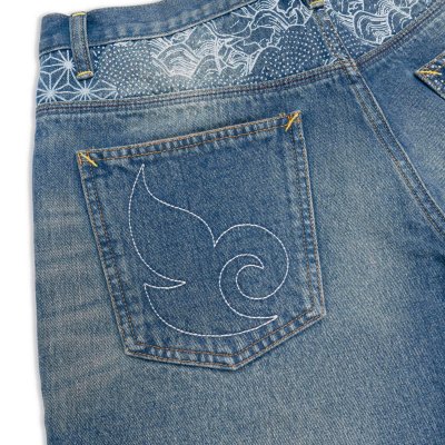 Pre-Indigoskin Washed Denim Shorts “Nippon Siam” Destroyer