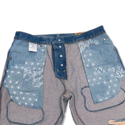 Pre-Indigoskin Washed Denim Shorts “Nippon Siam” Destroyer