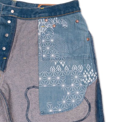 Pre-Indigoskin Washed Denim Shorts “Nippon Siam” Destroyer