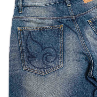Indigoskin Washed Denim Shorts “Sea Of Life”