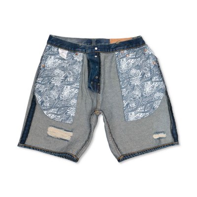 Indigoskin Washed Denim Shorts “Sea Of Life”