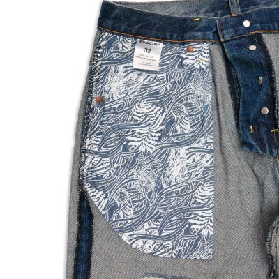Indigoskin Washed Denim Shorts “Sea Of Life”
