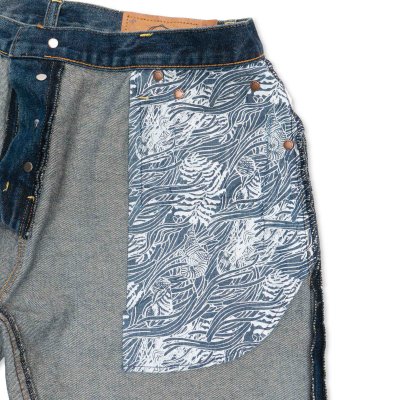 Indigoskin Washed Denim Shorts “Sea Of Life”