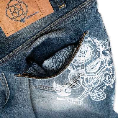 Indigoskin Washed Denim Shorts “Sea Of Life”