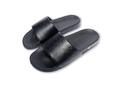 Indigoskin Slide Sandal “Black Lotus Pattern”