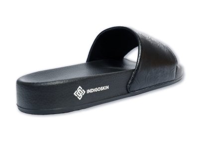 Indigoskin Slide Sandal “Black Lotus Pattern”