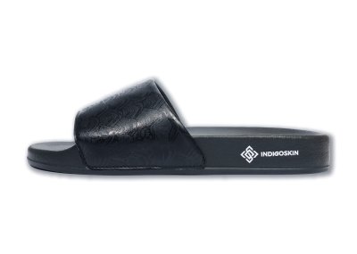 Indigoskin Slide Sandal “Black Lotus Pattern”