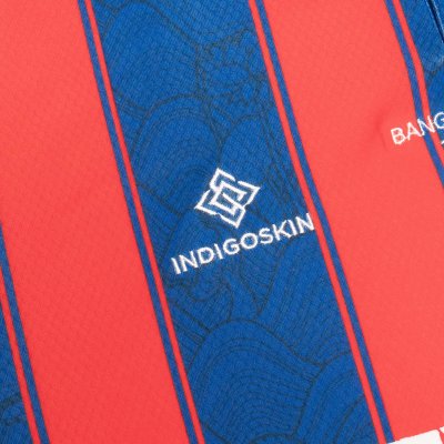 Indigoskin Classic Football Long Sleeve Jersey “Beyond Time” (Red / Blue Stripe - White)