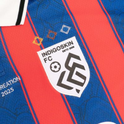 Indigoskin Classic Football Long Sleeve Jersey “Beyond Time” (Red / Blue Stripe - White)
