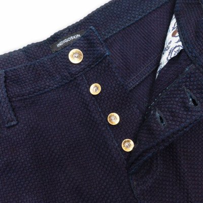 Indigoskin Sashiko 5 Pocket Shorts 15th Anniversary “Zen” Indigoskin Sashiko 5 Pocket Shorts 15th Anniversary “Zen”