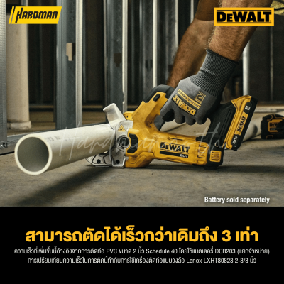 เครื่องตัดท่อพลาสติกไร้สาย 20V DEWALT รุ่น DCE180B (เครื่องเปล่า)