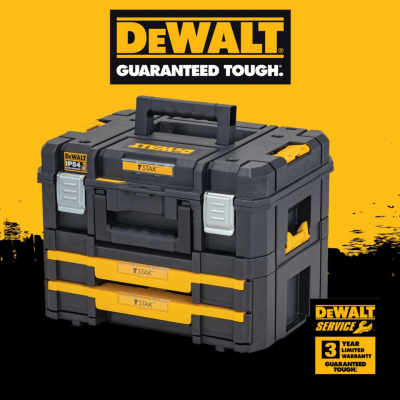 ชุดกล่องเครื่องมือพร้อมกล่องลิ้นชัก 2 ชั้น  TSTAK SIZE DEWALT รุ่น DWST83395-1