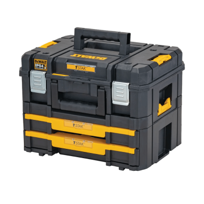 ชุดกล่องเครื่องมือพร้อมกล่องลิ้นชัก 2 ชั้น  TSTAK SIZE DEWALT รุ่น DWST83395-1