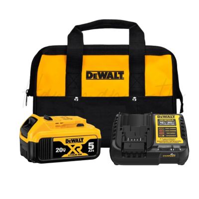 ชุดแบตเตอรี่และแท่นชาร์จ 5.0Ah 20V DEWALT รุ่น DCB1104P1