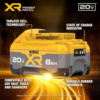 DEWALT DCB2108-B1 XR POWERPACK 20V Max 8.0Ah Lithium-ion Battery
