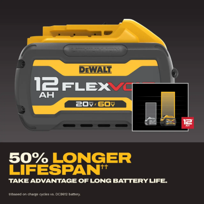 DEWALT DCB6112 20V/60V MAX* FLEXVOLT® 12Ah Tabless Battery