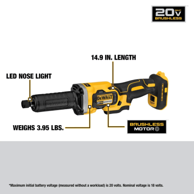 DEWALT 18V Cordless Straight Grinder DCG426N-XJ (Bare Tool)