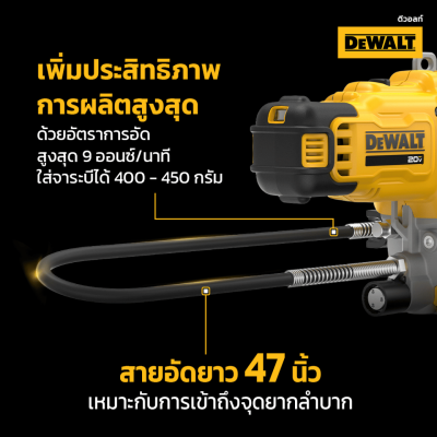 เครื่องอัดจาระบีไร้สาย 20V MAX DEWALT รุ่น DCGG581N-B1 (เครื่องเปล่า)