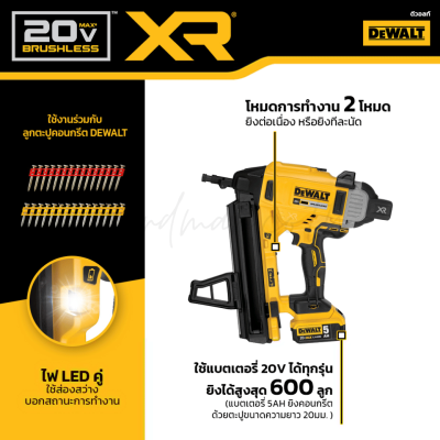 DEWALT DCN890N-XJ 18V/20V Cordless Concrete Nailer (Bare Unit)