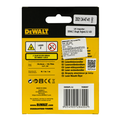 DEWALT DW055PL-XJ 16m Laser Distance Measurer